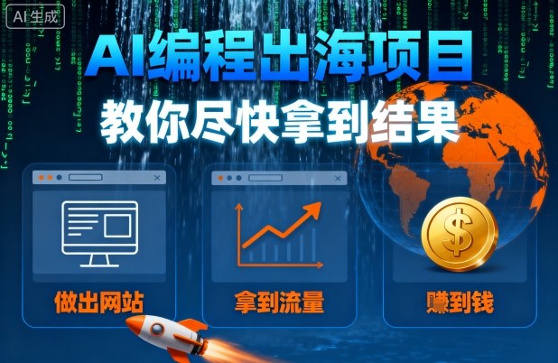 AI编程出海项目,教你尽快拿到结果-做出网站、拿到流量、賺到钱-智通