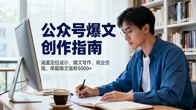 公众号爆文创作指南,涵盖定位设计+爆文写作+商业变现,单篇爆文涨粉5000+-智通