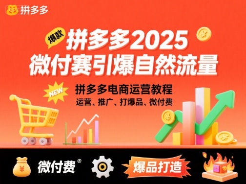 拼多多2025微付费引爆自然流量,拼多多电商运营教程,运营、推广、打爆品、微付费(更新)-智通