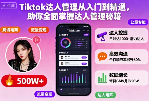 Tiktok达人管理从入门到精通,助你全面掌握达人管理秘籍-智通