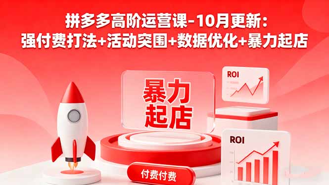 拼多多高阶运营课-10月更新:强付费打法+活动突围+数据优化+暴力起店-智通