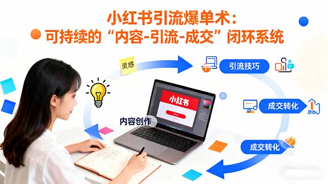 小红书引流爆单术:构建一套低成本 可持续的“内容-引流-成交”闭环系统-智通
