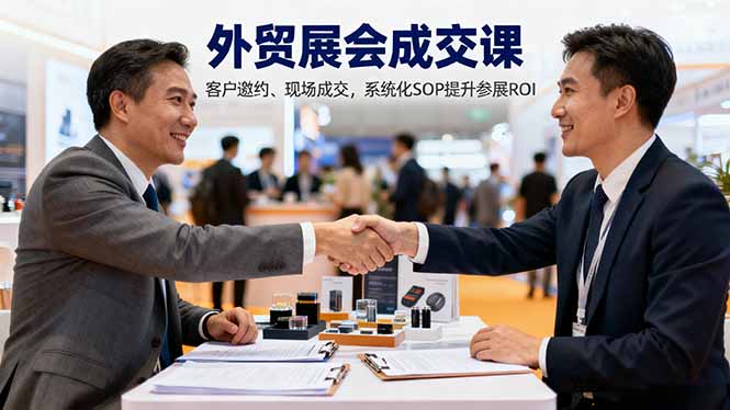 外贸展会成交课,含目标制定、客户邀约、现场成交,系统化SOP提升参展ROI-智通