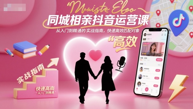 同城相亲抖音运营课,从入门到精通的实战指南,快速高效匹配对象-智通网创