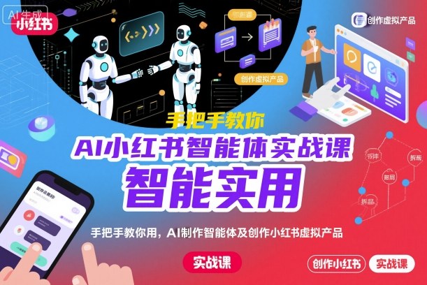 AI小红书智能体实战课,手把手教你用AI制作智能体及创作小红书虚拟产品,提效+内容商业化-智通网创