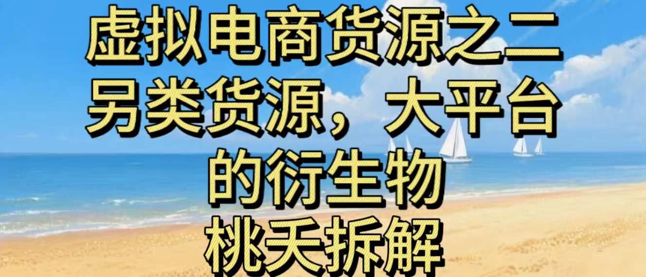 虚拟电商之二—另类的货源,大平台的衍生物-智通网创