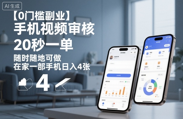 【0门槛副业】手机视频审核,20秒一单,随时随地可做,在家一部手机日入4张【揭秘】-智通网创