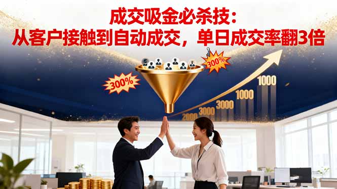 吸金成交营销必杀技:从客户接触到自动成交,单日成交率翻3倍-智通网创